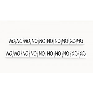 Маркировка (в кассетах) ZB10-10P-19-118Z(H), Кассета с маркировочными шильдиками, для клемм сечением 10 мм.кв., верхняя, 10 шильдиков, нанесенные символы: NO, с вертикальным расположением, размер шильдика: 9,3 x 10,7 мм, цвет: белый