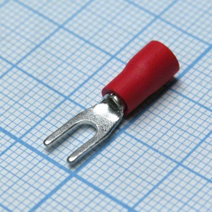 SV1.25-3.2  Red, наконечник кабельный вилочный с изоляцией d=3.2мм, сеч. пров.0.5-1.5мм2