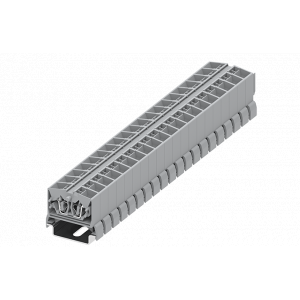 Проходная клемма (MINI) 254381, Проходная клемма, MINI, верхний подвод кабеля, 4 точки подключения, тип фиксации провода: пружинный, номинальное сечение: 2,5 мм кв., 24A, 800V, ширина: 10 мм, цвет: серый, тип монтажа: DIN35