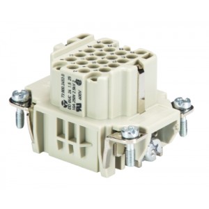 Розеточная контактная вставка 73.800.2453.0, Розеточная контактная вставка, обжимная фиксация, 24 полюса + PE, типоразмер 6B, 250V, 10A, (обжимные контакты поставляются отдельно)