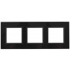 14-5103-05 Рамка на 3 поста, стекло, Elegance, чёрный+антр (5/25/900) Б0034510