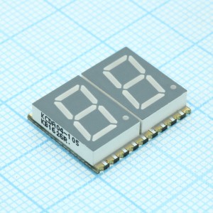 KCDA04-105, 2-х разрядный сегментный индикатор smd 10,16мм/красный/630нм/21-54мкд/ОА