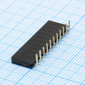 DS1024-1X11R0, Гнездо на плату угловое 1x11 конт., шаг 2.54 мм., длина 8.5мм