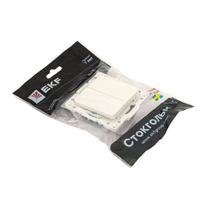 Выключатель 2-кл. Стокгольм 10А винтов. клеммы механизм бел. PROxima EYV10-123-20