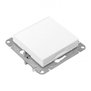 Механизм розетки, 16А, IP44, с заземлением, со шторками, c крышкой, белый Эпика EKF UP1-SOW-111-44