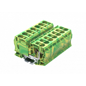 Заземляющая клемма TC35-2-PE, Заземляющая клемма, тип фиксации провода: пружинный, номинальное сечение: 35 мм кв., ширина: 16 мм, цвет: желто-зеленый, тип монтажа: DIN35