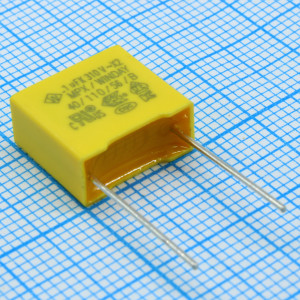 SMXVG104KC3XXAB1015, Пленочный конденсатор X2, 310VAC, 0.1 мкФ ± 10%,  размер 13 х 6 х 12 мм, Р=10 мм, +110°C