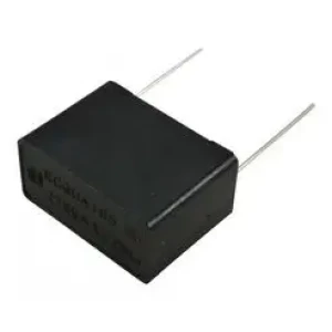 ECQUAAF105K, Конденсатор пленочный помехоподавляющий X2 1мкФ 275В переменного тока ±10% (26 X 12 X 19мм) радиальные выводы пластиковый прямоугольный корпус 22.5мм 110°С