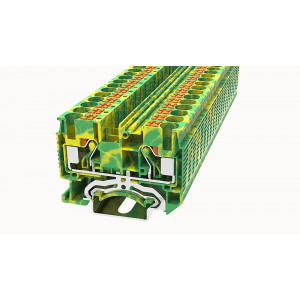 DS6-PE-01P-1C-00Z(H), Заземляющая клемма, тип фиксации провода: Push-in, номинальное сечение: 6 мм кв., ширина: 8,2 мм, цвет: желто-зеленый, тип монтажа: DIN35