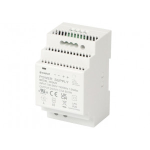 Источник питания 15 V DC/4 A, 902424, Источник питания, однофазный, 15VDC / 4A, 60W, диапазон входн. напр.: 90 - 264VAC / 127 - 370VDC; габариты (мм): 58х90х52,5, монтаж: на DIN рейку