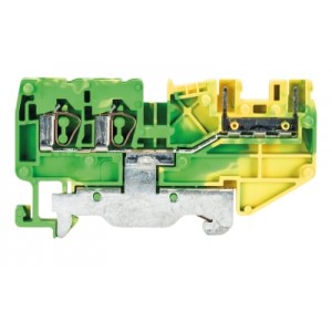 Заземляющая клемма WKF 2.5 D2/8113 SL/35, Заземляющая клемма, для подключения разъема, тип фиксации провода: пружинный, номинальное сечение: 2,5 мм кв., 250V, ширина: 5 мм, цвет: желто-зеленый, тип монтажа: DIN35