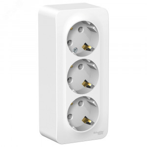 Розетка 3-м ОП Blanca 16А IP20 250В с заземл. без защ. шторок с изолир. пластиной бел. SE BLNRA010311