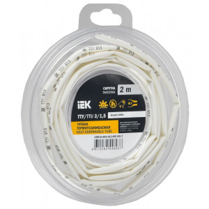 Трубка термоусадочная ТТУ нг-LS 3/1.5 бел. (уп.2м) UDR12-003-D15-002-K01-T