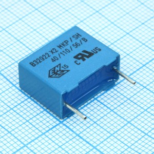 B32922H3224M000, Конденсатор пленочный помехоподавляющий X2 0.22мкФ ±20% 305Vac