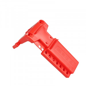 gwrF05, Блокиратор шарового вентиля малый, полипропилен, внешний диаметр трубы – 13-70 мм, ширина блокируемой рукояти – 20 мм, 140х150x65 мм, цвет – красный, 1 шт/упак