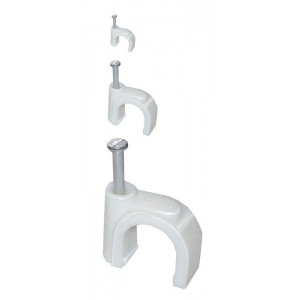 Скоба крепежная круглая с гвоздем d6мм пластик. (уп.100шт) USK11-06-100