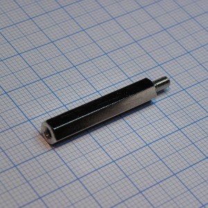 DE16-3096-25530, Стойка латунная никелированная шестигранная М3 30мм винт/отв