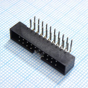 DS1014-20RF1B-B, IDC2 разъем, вилка на плату угловая двухрядная 20pin(2x10)., шаг 2.00мм