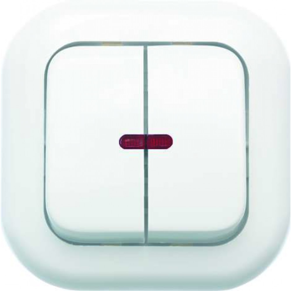 Изображение товара Выключатель 2-кл. СП Валентина 10А IP20 С56-175 с индикацией бел. Кунцево 7649