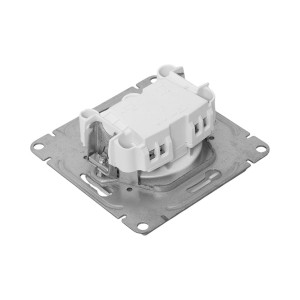 Механизм розетки, 16А, без заземления, без шторок, алюминий Эпика EKF UP1-SOA-100