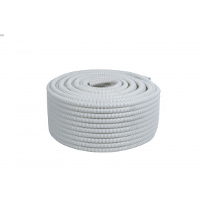 Труба гофр. ПВХ с протяжкой d20 мм (100 м) белая Plast tg-z-20-100-white