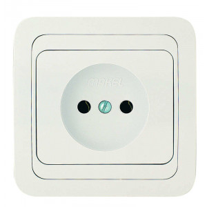 Розетка 1-м СП Mimoza 16А IP20 без заземл. керамика бел./бел. 12002
