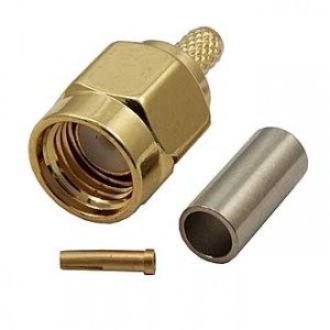 RP-SMA-C174P, Разъем высокочастотный, гнездо RP-SMA обжимной на кабель RG174