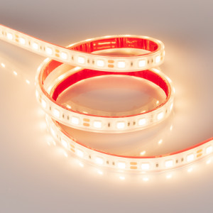 Лента герметичная RTW-PFS-B60-13mm 12V Warm3000 (14.4 W/m, IP68, 5060, 5m) 034033, Светодиодная гибкая лента RTW-B60, герметичная IP68 (PFS-полная силиконовая экструзия). Светодиоды 5060, 60 шт/м (300 шт на 5 м), белая плата 13 мм, скотч 3M. Цвет ТЁПЛЫЙ 2750~3250 K, цветопередача CRI>85, угол 120°. Питание 12V, мощность 14.4 Вт/м (72 Вт