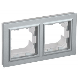 BRITE Рамка 2-мест. IP44 РУ-2-БрА-44 алюм. BR-M22-44-K47