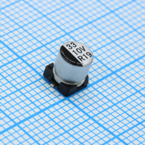 EZV330M10RB, Конденсатор алюминиевый электролитический SMD 33мкФ 10В ±20% (5х5.5)мм 150мА 2000час 105°C лента на катушке