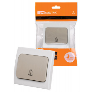 Кнопка звонковая скрытой установки IP54 6A серая "Вуокса" SQ1803-0106