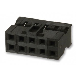 90311-010LF, Корпус разъема розетка 10 контакт(-ов) 2мм прямой монтаж на кабель черный серия Minitek® пакет