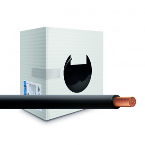 Провод монтажный cabH07V-K-1x2.5-b100-blk, UNIFLEX. Провод монтажный H07V-K 450/750В 1x2.5мм2 Cu5 DIN VDE 0281, чёрная ПВХ изоляция (100м.)