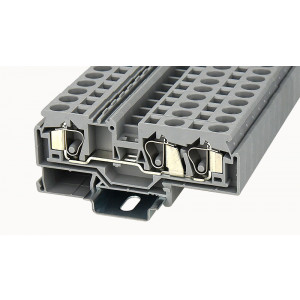 Проходная клемма WS10-TW-01P-11-00Z(H), Проходная клемма, 3 точки подключения, тип фиксации провода: пружинный, номинальное сечение: 10 мм кв., 57A, 800V, ширина: 10 мм, цвет: серый, тип монтажа: DIN35