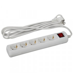 Удлинитель 5х5м с заземл. 16А IP20 U-5es-5m-3х1 ПВС 3х1 с выкл. Б0028383