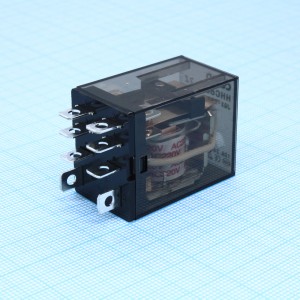 HHC68A-2C-220A(PLUG-IN), Реле 2 пер. 220VAC / 10A, 240VAC