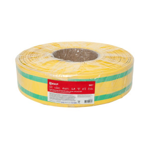 Термоусаживаемая трубка ТУТ нг 50/25 жел-зел рулон PROxima tut-50-yg