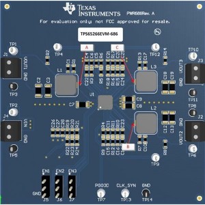 TPS65266EVM-686, Средства разработки интегральных схем (ИС) управления питанием 2.7V to6.5V 3A/2A/2A evaluation module