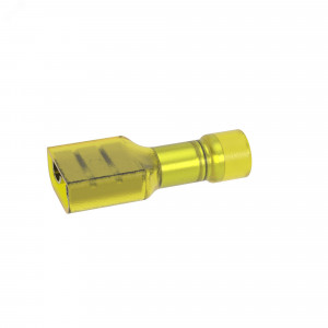 Наконечник-разъем плоский, розетка 6.3x0.8, полностью изолированный, для кабеля сечением до 6.0кв.мм