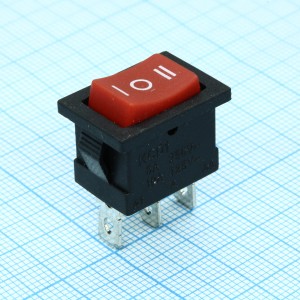 RWB-205 красный, Выключатель клавишный с нейтралью ON-OFF-ON (3c) 6А 250В