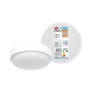 Светодиодный светильник LED ДПП 3901 12Вт 6500К IP65 белый круг 155*62 мм Народный SQ0366-0140