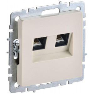 Розетка компьютерная двойная СП RJ45 кат.5E BRITE РК10-2-БрКр беж. BR-K20-1-K10
