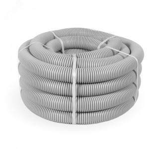 Труба гофрированная ПНД л-гкая 350 Н безгалогенная(HF) стойкая к ультрафиолету серая с/з д40        (15м/960м уп/пал) PR02.0133