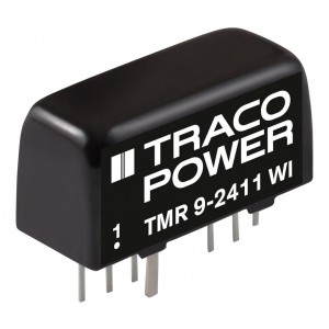 TMR 9-4822WI, Преобразователь DC-DC на печатную плату вход 48В двуполярный выход ±12В 0.375A/-0.375A 9Вт 10-Pin SIP модульный