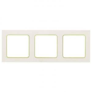 Стокгольм Рамка 3-местная белая с линией цвета зеленый PROxima EAM-G-302-10