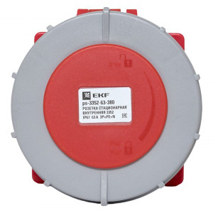 Розетка стационарная внутренняя 3352 3Р+РЕ+N 63А 380В IP67 PROxima ps-3352-63-380