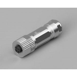 PBSH-M12A-05P-FF-SL7001-00Z(H), Розеточный разъем на кабель, 5 полюсов, M12, прямой, винтовая фиксация провода, A-Code, диаметр кабеля: 4,5-6,0 мм, сечение: 0,25-0,52 мм кв., 4А, 60V, металл