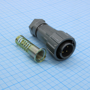 FQ18-4TJ-8, Кабельная вилка, 4 контакта, провод 8мм