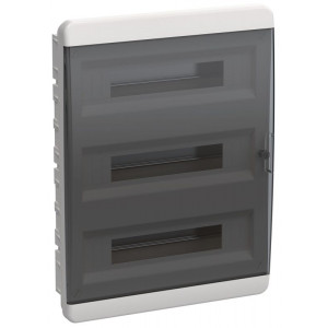 Корпус пластиковый ЩРВ-П-54 IP41 черн. прозр. дверь TEKFOR TF5-KP12-V-54-41-K01-K03