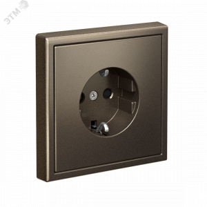 ARTGALLERY РОЗЕТКА с заземлением со шторками, 16А, механизм, быстрозажимные клеммы, мокко GAL000645S